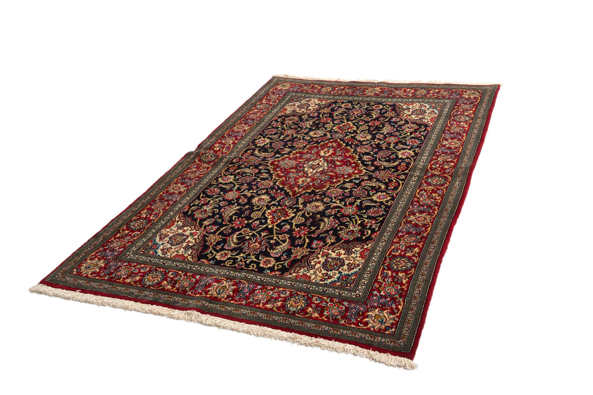 4' 8 x 7' 2 Hand Knotted Qom Persian Rug