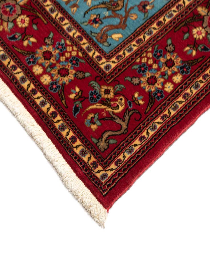 Detail image of 4' 8 x 7' 2  Hand Knotted Qom Persian Rug