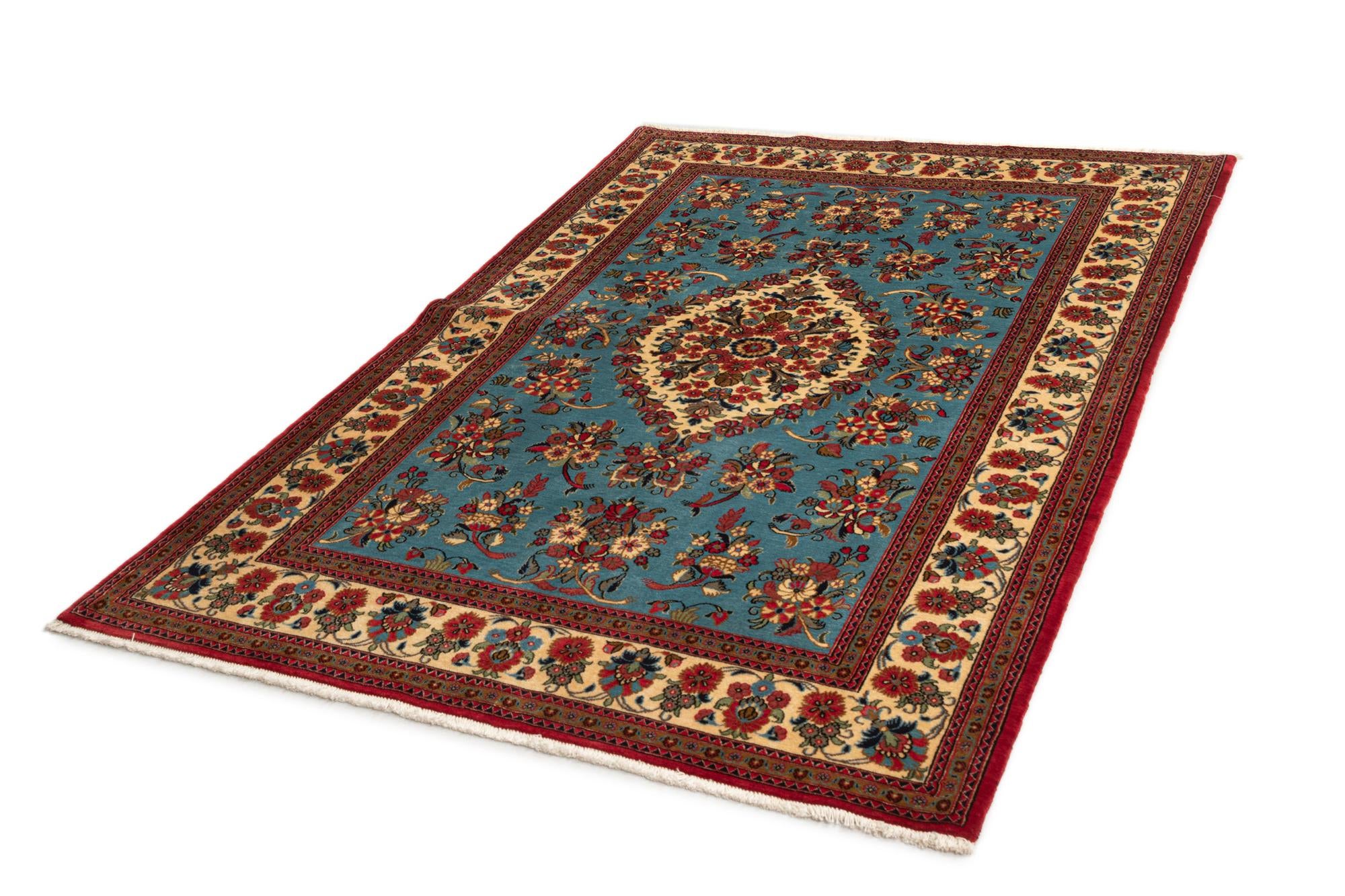 4' 9 x 7' Hand Knotted Qom Persian Rug