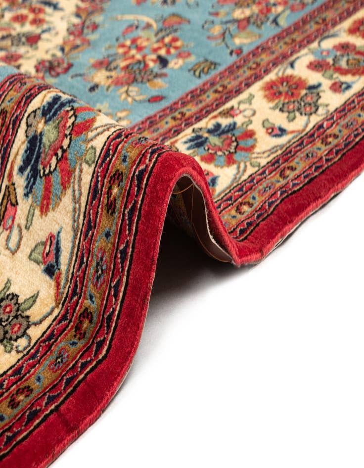 Detail image of 4' 9 x 7'  Hand Knotted Qom Persian Rug