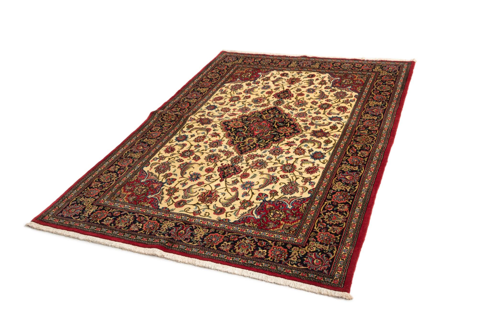 4' 8 x 6' 10 Hand Knotted Qom Persian Rug