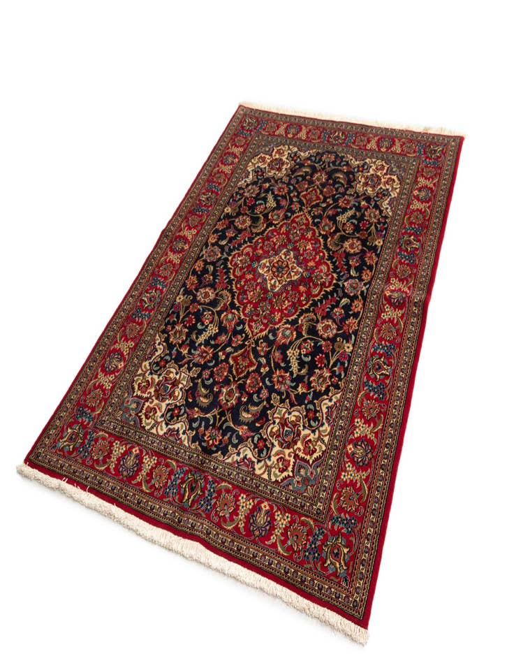 Detail image of 4' 8 x 6' 9  Hand Knotted Qom Persian Rug