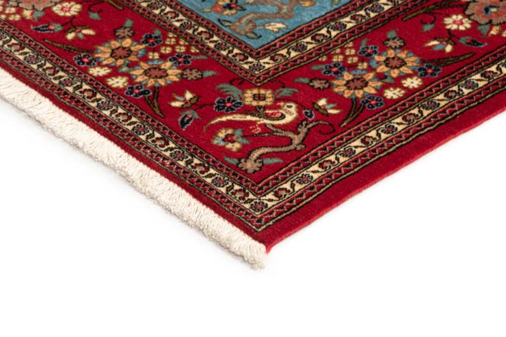 Detail image of 4' 8 x 6' 11 Hand Knotted Qom Persian Rug