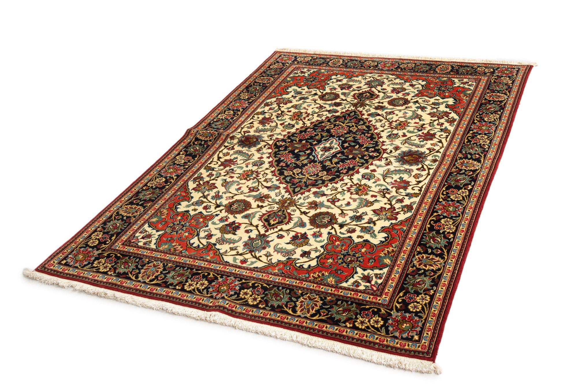 4' 8 x 6' 10 Hand Knotted Qom Persian Rug