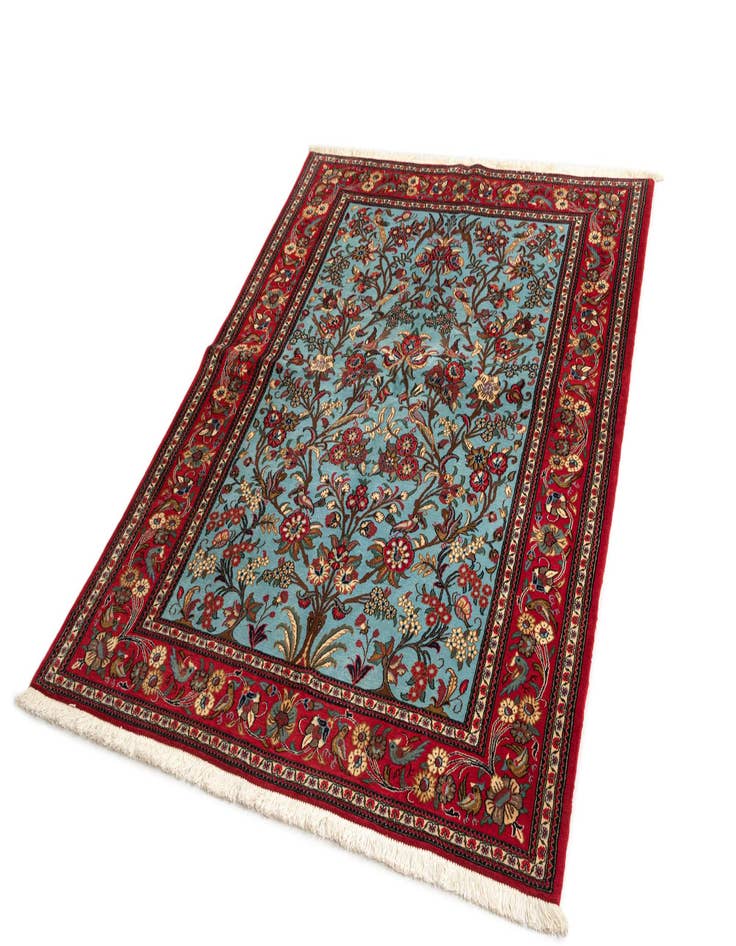 Detail image of 4' 10 x 6' 5  Hand Knotted Qom Persian Rug