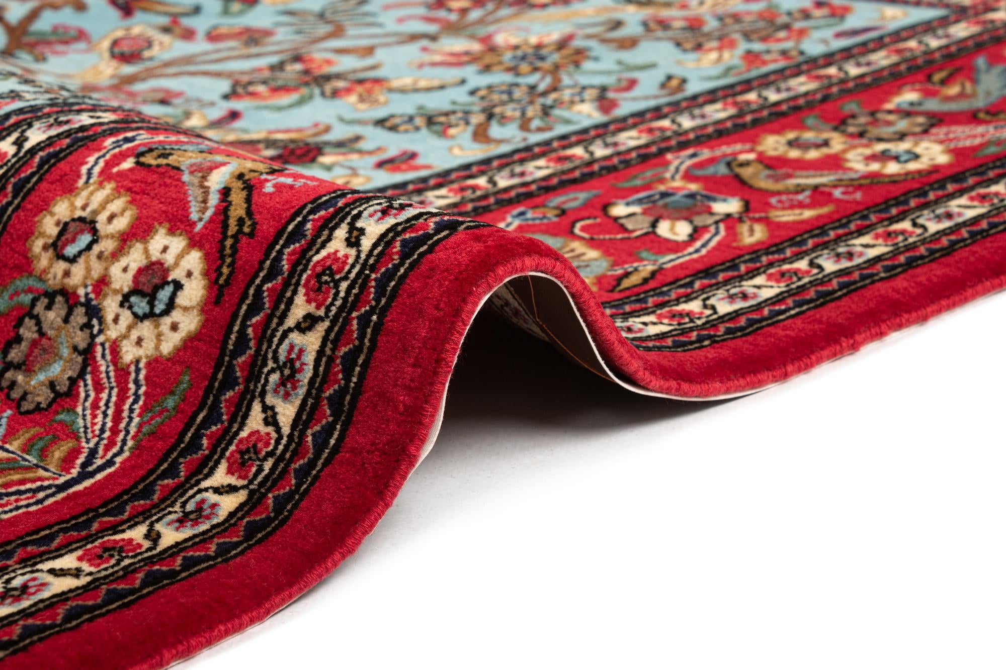 4' 10 x 6' 5 Hand Knotted Qom Persian Rug