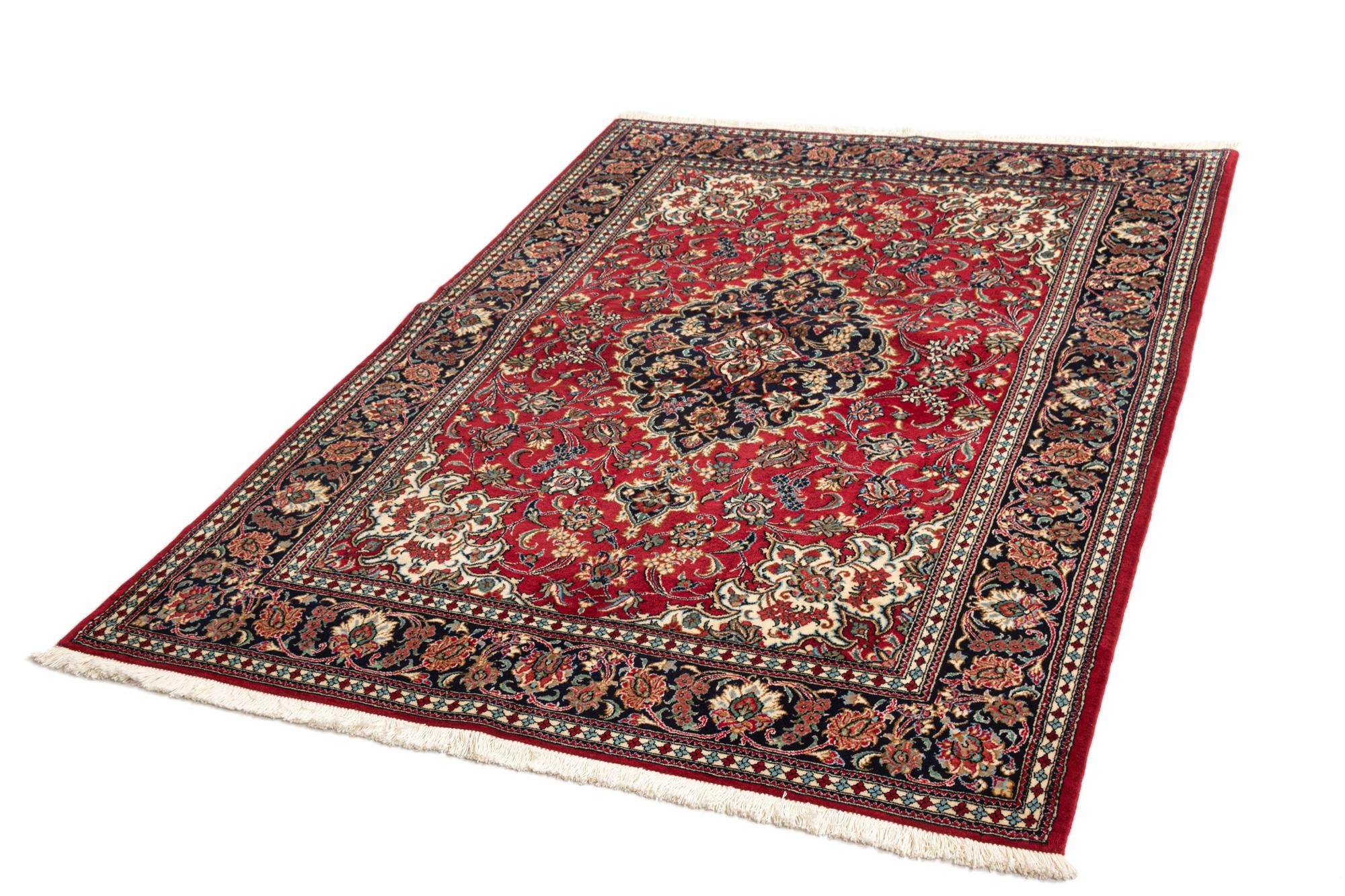 4' 9 x 6' 9 Hand Knotted Qom Persian Rug