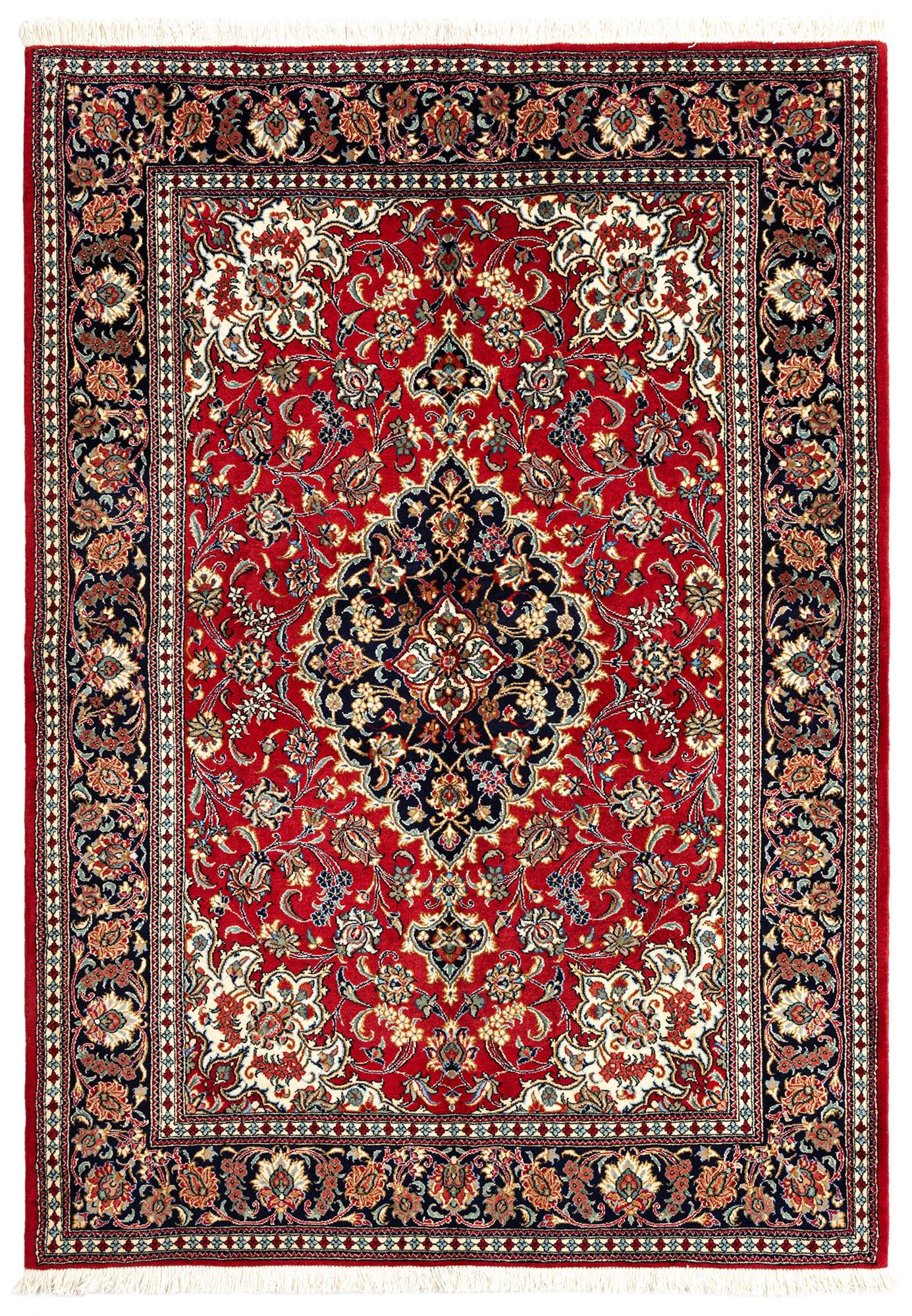 4' 9 x 6' 9 Hand Knotted Qom Persian Rug
