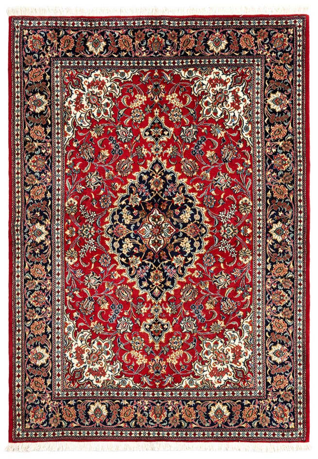 Detail image of 4' 9 x 6' 9 Hand Knotted Qom Persian Rug