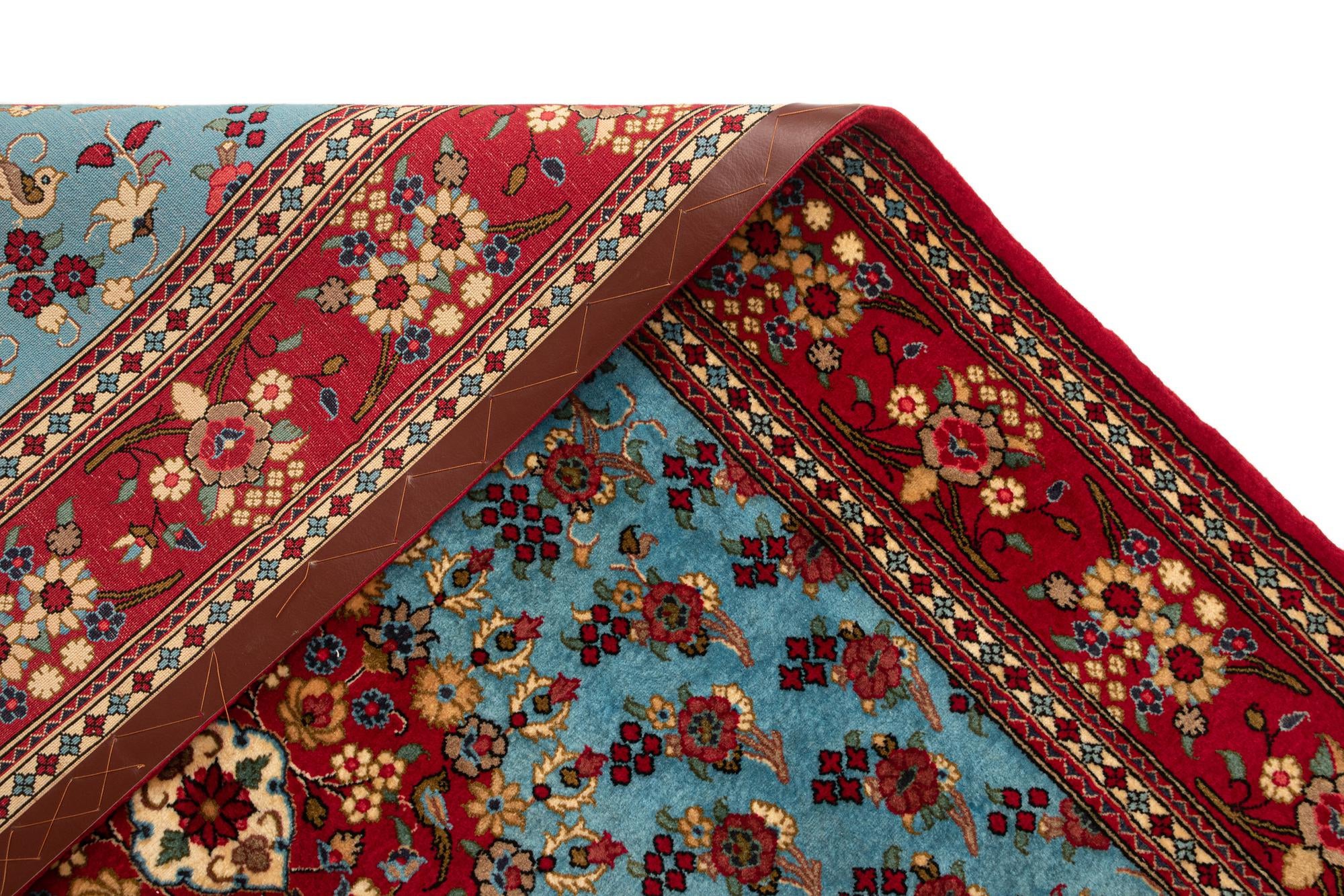 4' 7 x 6' 11 Hand Knotted Qom Persian Rug
