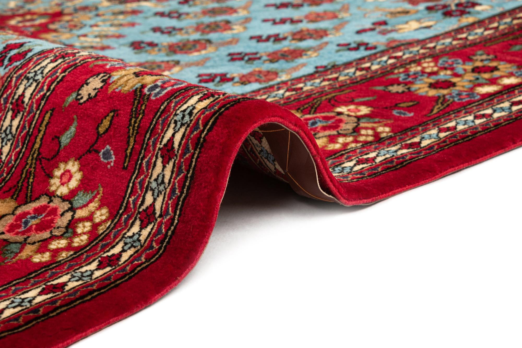 4' 7 x 6' 11 Hand Knotted Qom Persian Rug