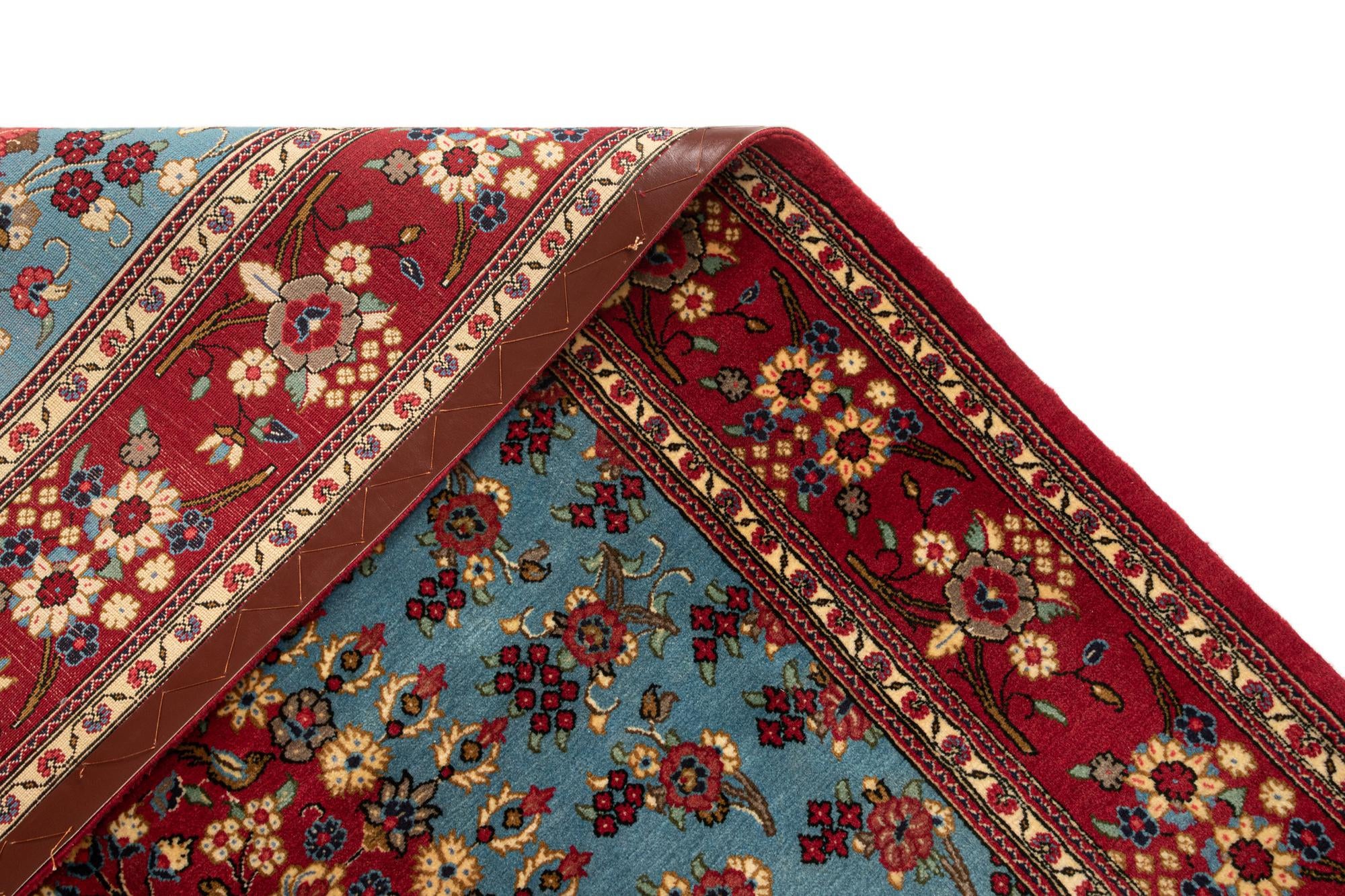 4' 8 x 7' 3 Hand Knotted Qom Persian Rug
