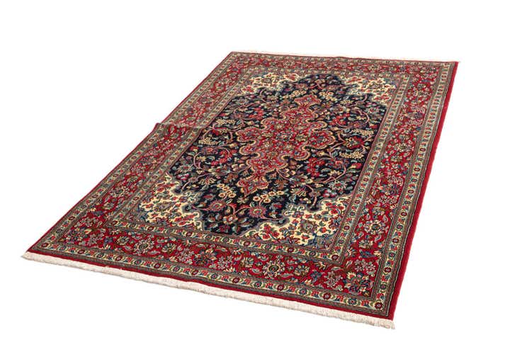 4' 7 x 6' 10 Hand Knotted Qom Persian Rug