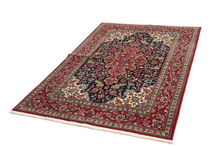 Detail image of 4' 7 x 6' 10 Hand Knotted Qom Persian Rug