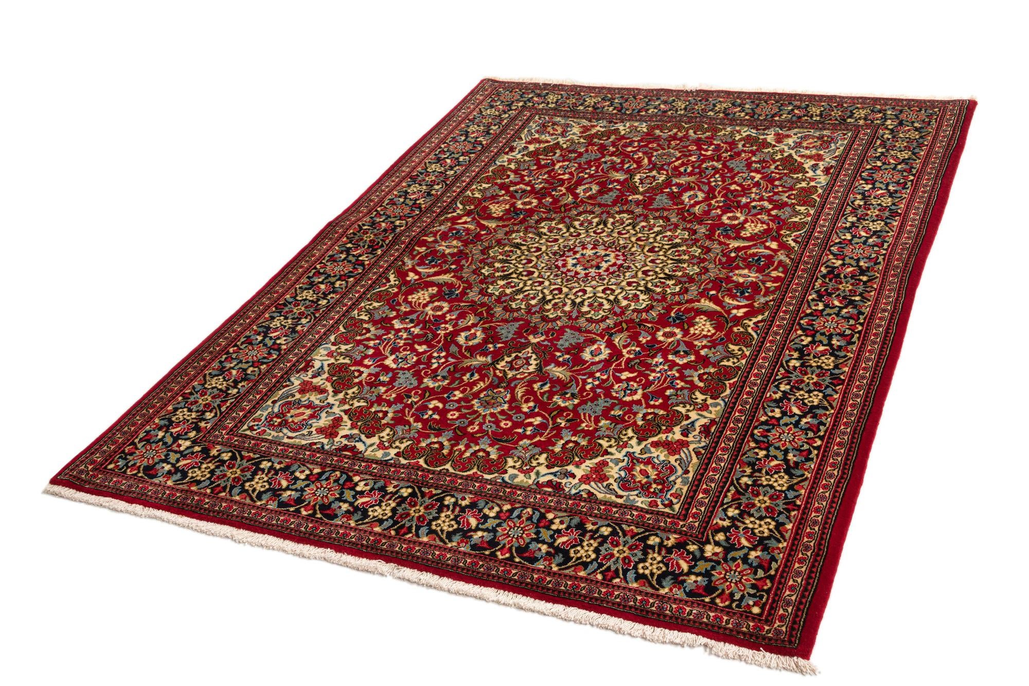 4' 9 x 6' 10 Hand Knotted Qom Persian Rug