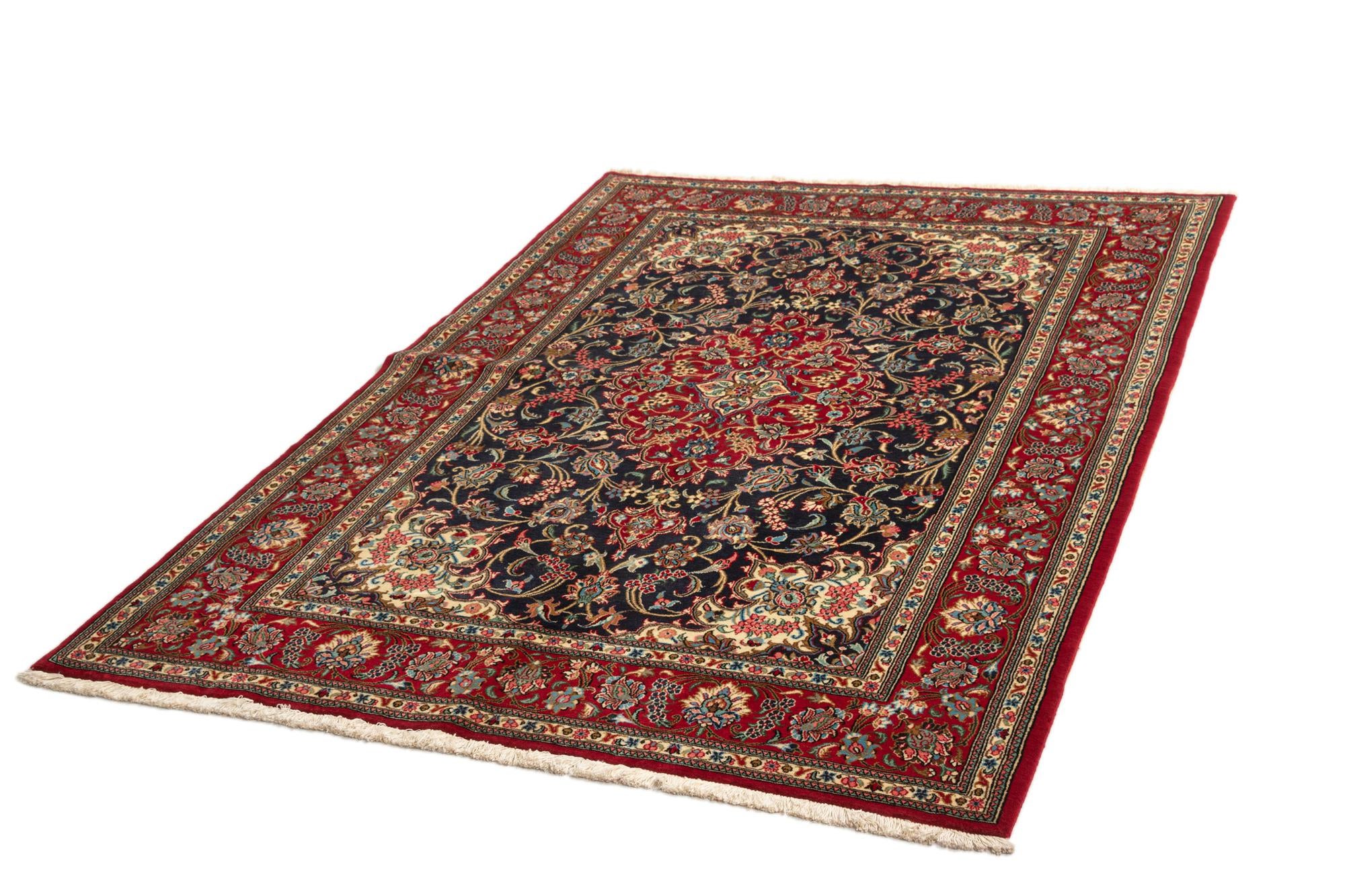 4' 8 x 6' 11 Hand Knotted Qom Persian Rug