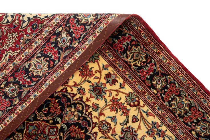 Detail image of 4' 8 x 6' 11 Hand Knotted Qom Persian Rug