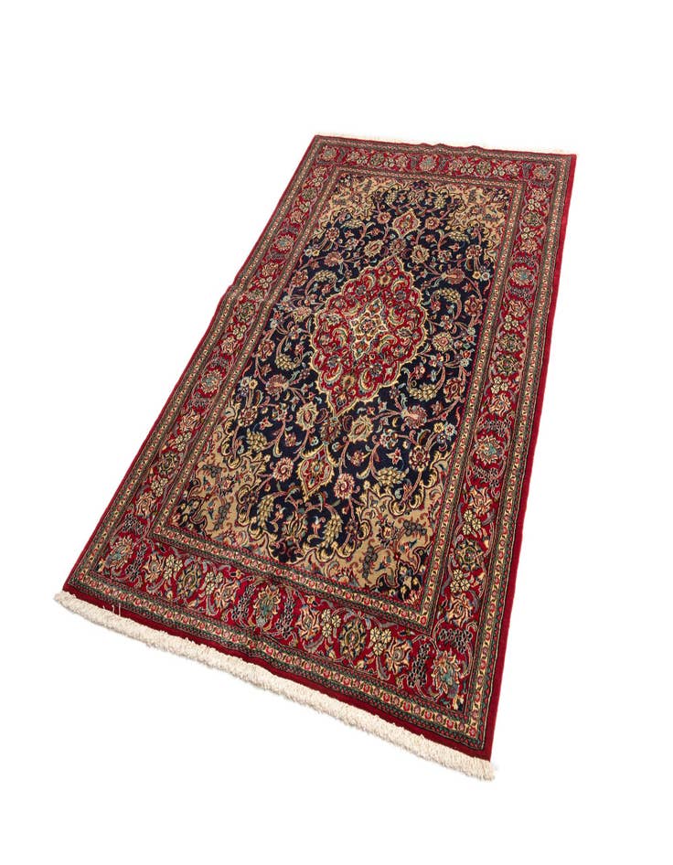 Detail image of 4' 9 x 7' 1 Hand Knotted Qom Persian Rug