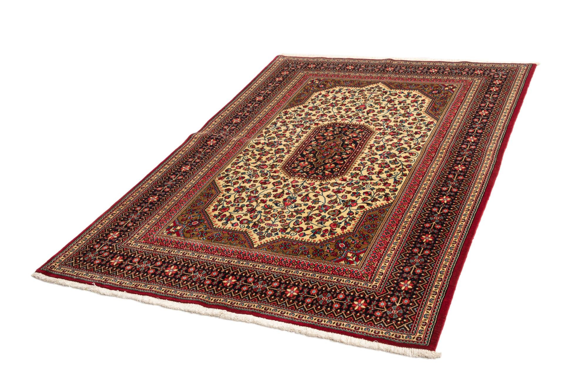 4' 7 x 6' 11 Hand Knotted Qom Persian Rug