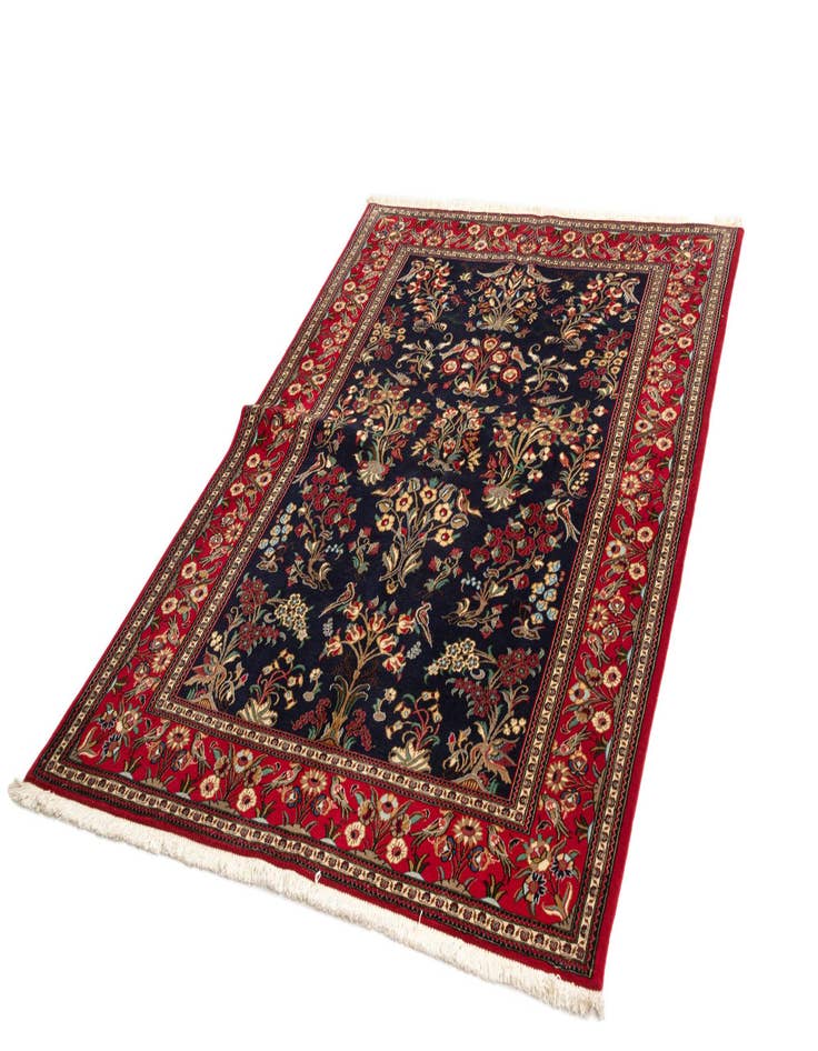 Detail image of 4' 9 x 6' 9  Hand Knotted Qom Persian Rug