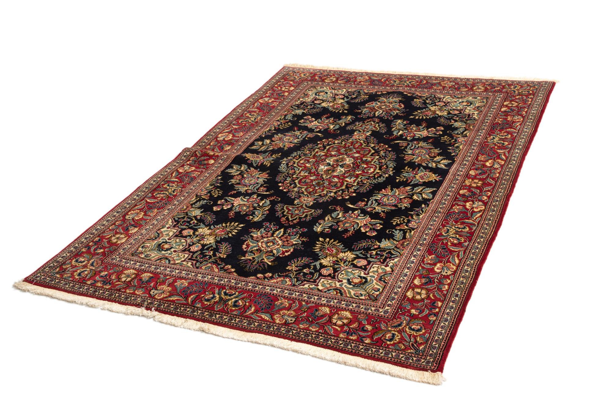 4' 7 x 6' 8 Hand Knotted Qom Persian Rug