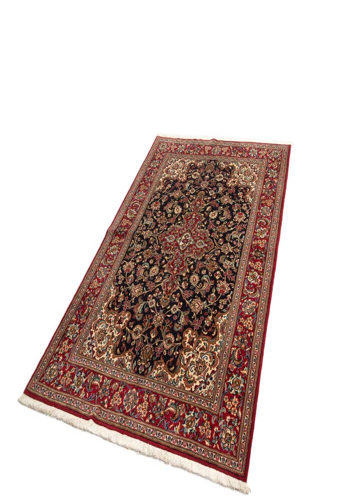 4' 9 x 7' 1 Hand Knotted Qom Persian Rug