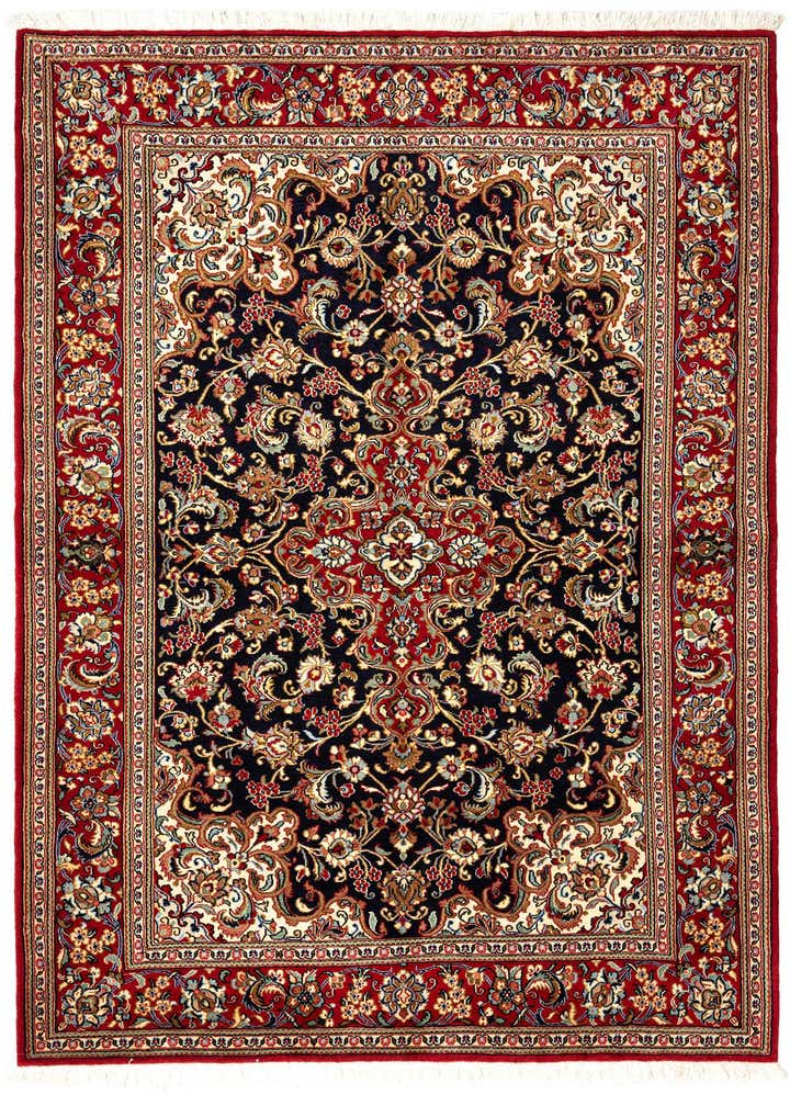4' 9 x 7' 1 Hand Knotted Qom Persian Rug