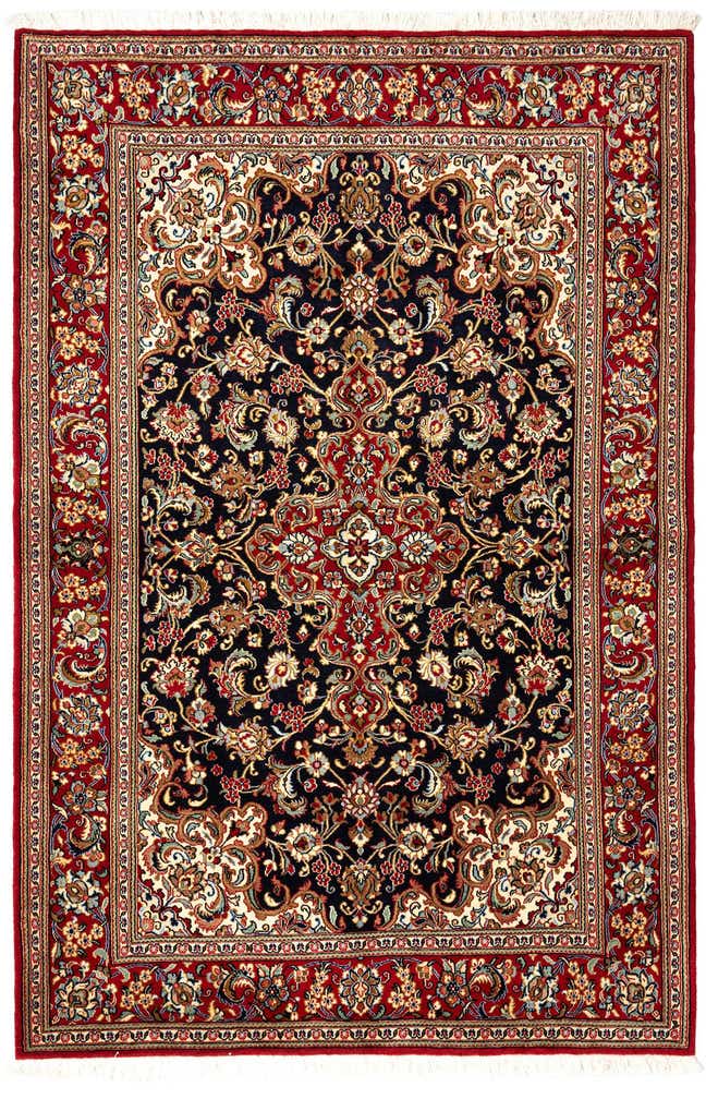 4' 9 x 7' 1 Hand Knotted Qom Persian Rug