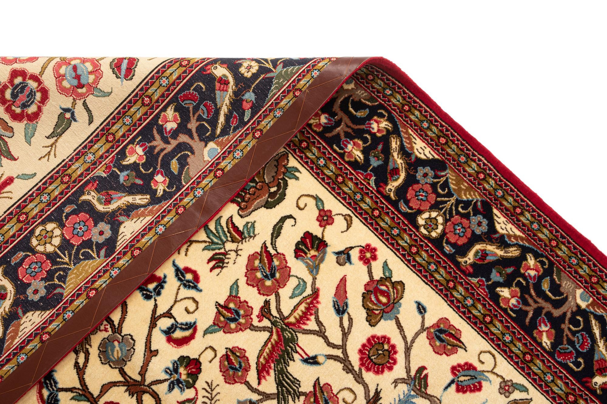 4' 8 x 7' Hand Knotted Qom Persian Rug