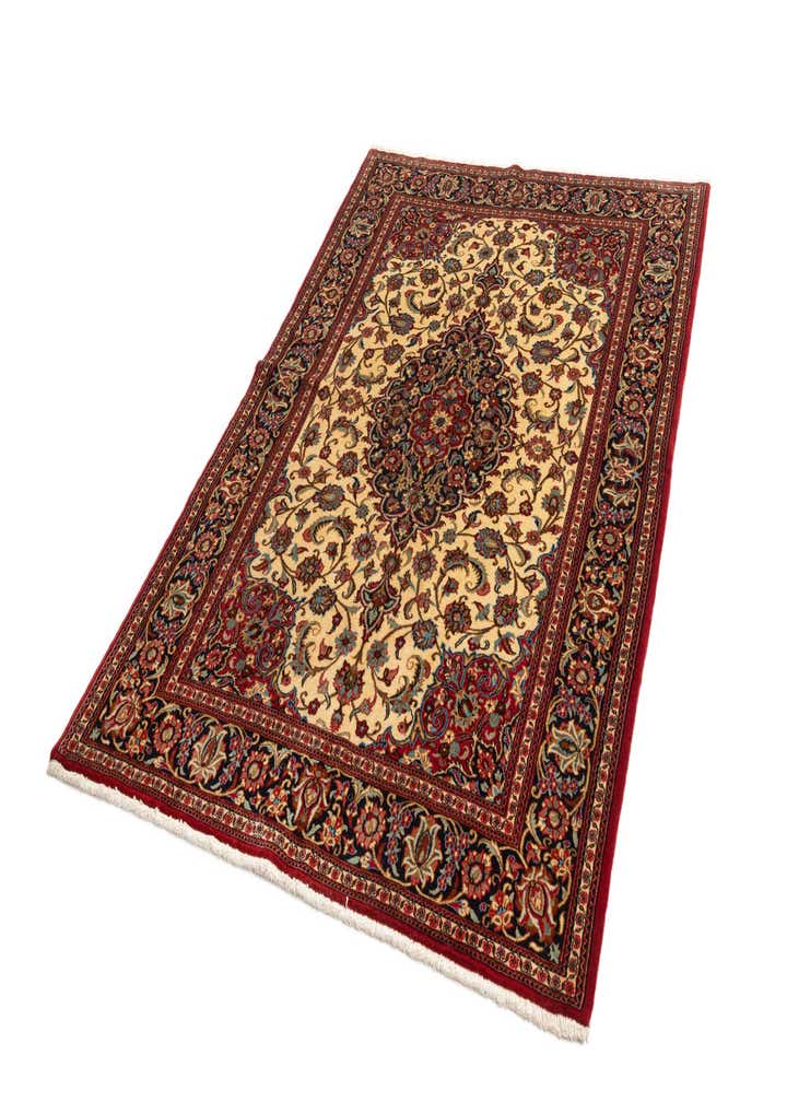 4' 9 x 7' Hand Knotted Qom Persian Rug