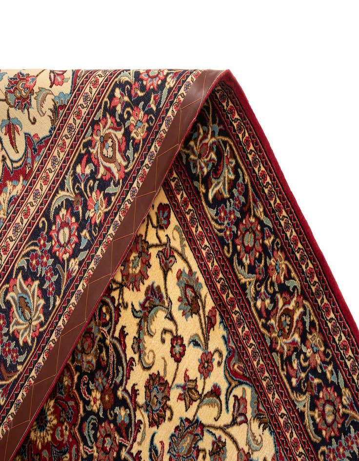 Detail image of 4' 9 x 7'  Hand Knotted Qom Persian Rug