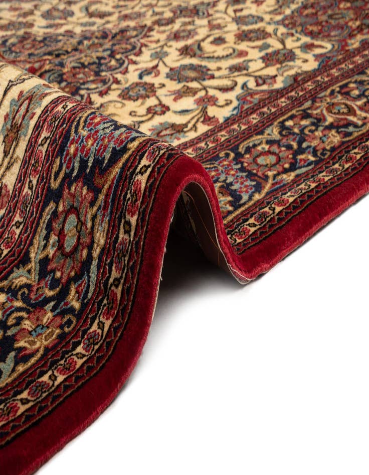 Detail image of 4' 9 x 7'  Hand Knotted Qom Persian Rug