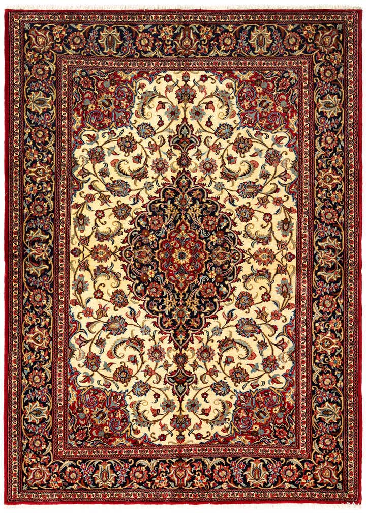 4' 9 x 7' Hand Knotted Qom Persian Rug