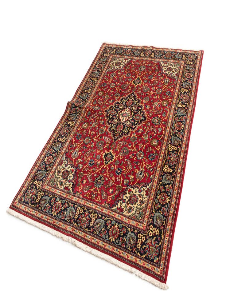 Detail image of 4' 10 x 7' 1  Hand Knotted Qom Persian Rug