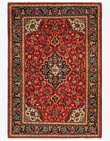 4' 10 x 7' 1 Hand Knotted Qom Persian Rug
