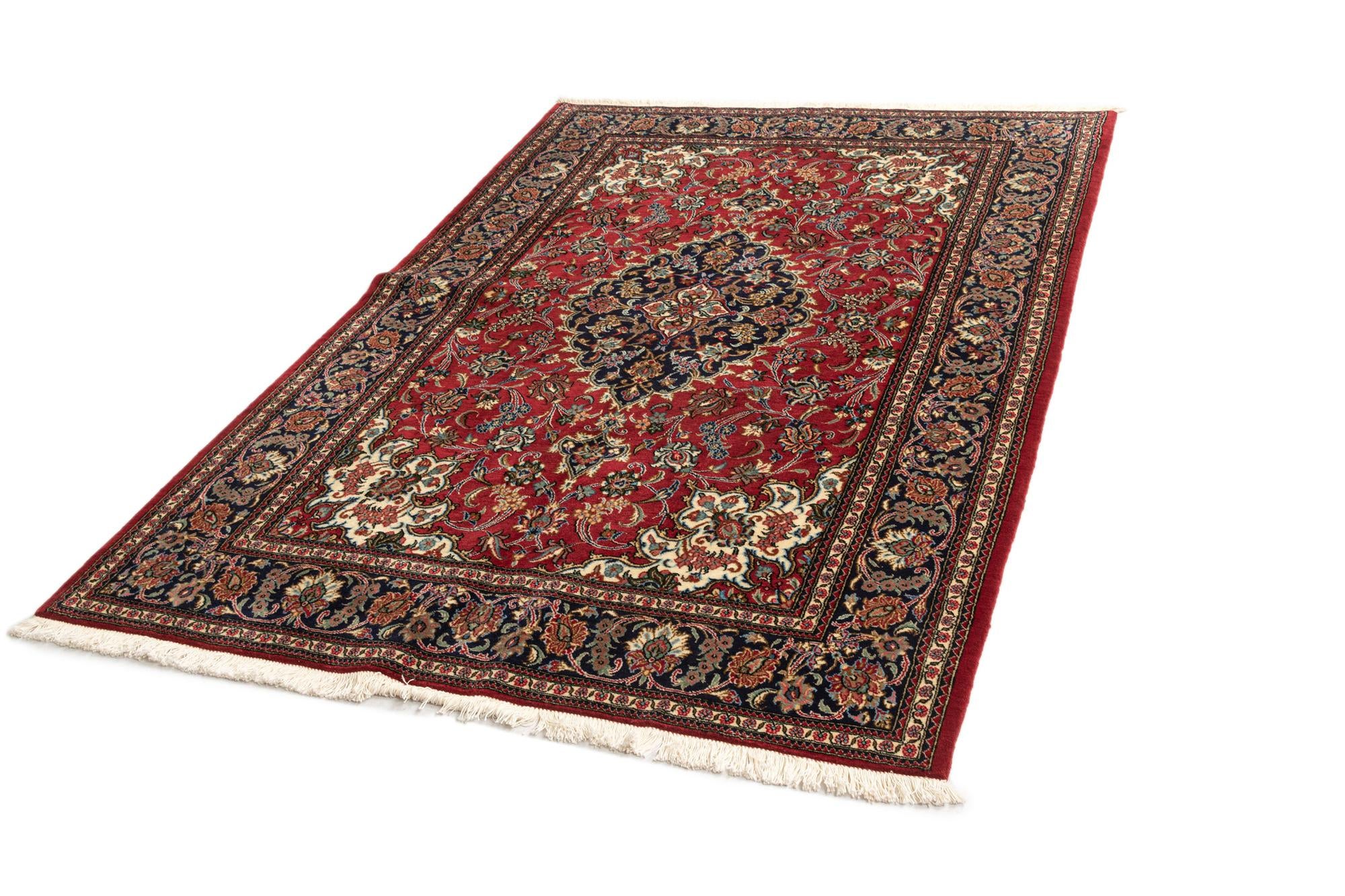 4' 8 x 6' 11 Hand Knotted Qom Persian Rug