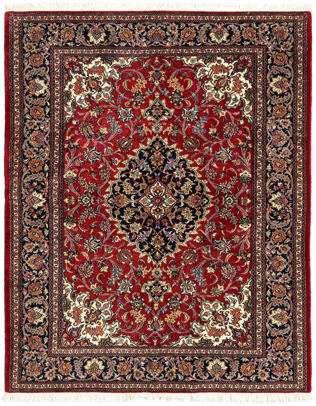 4' 8 x 6' 11 Hand Knotted Qom Persian Rug