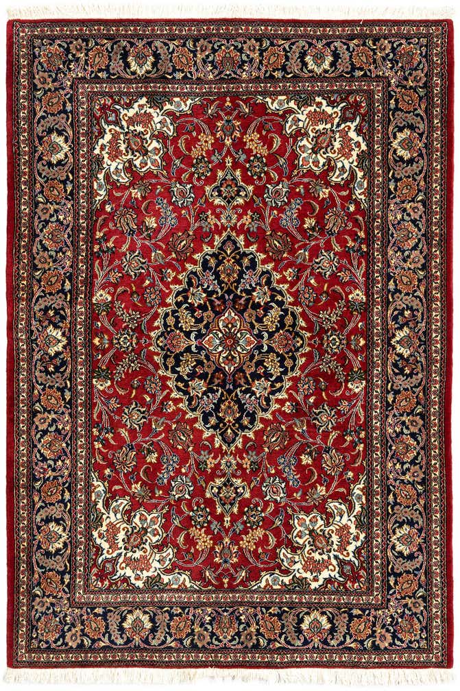 4' 8 x 6' 11 Hand Knotted Qom Persian Rug