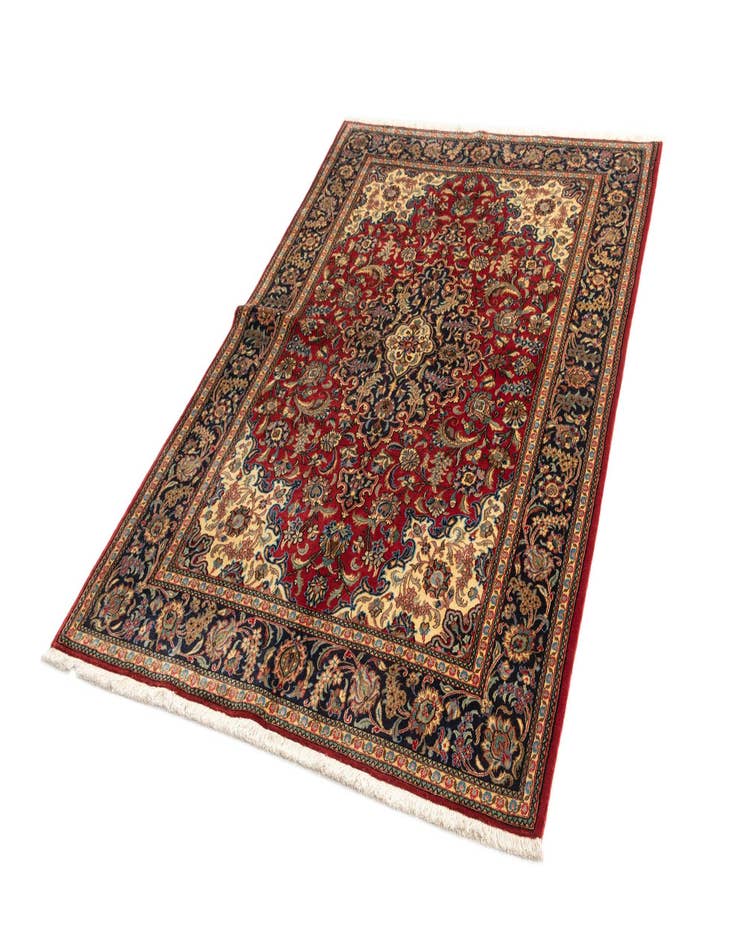 Detail image of 4' 8 x 6' 10  Hand Knotted Qom Persian Rug