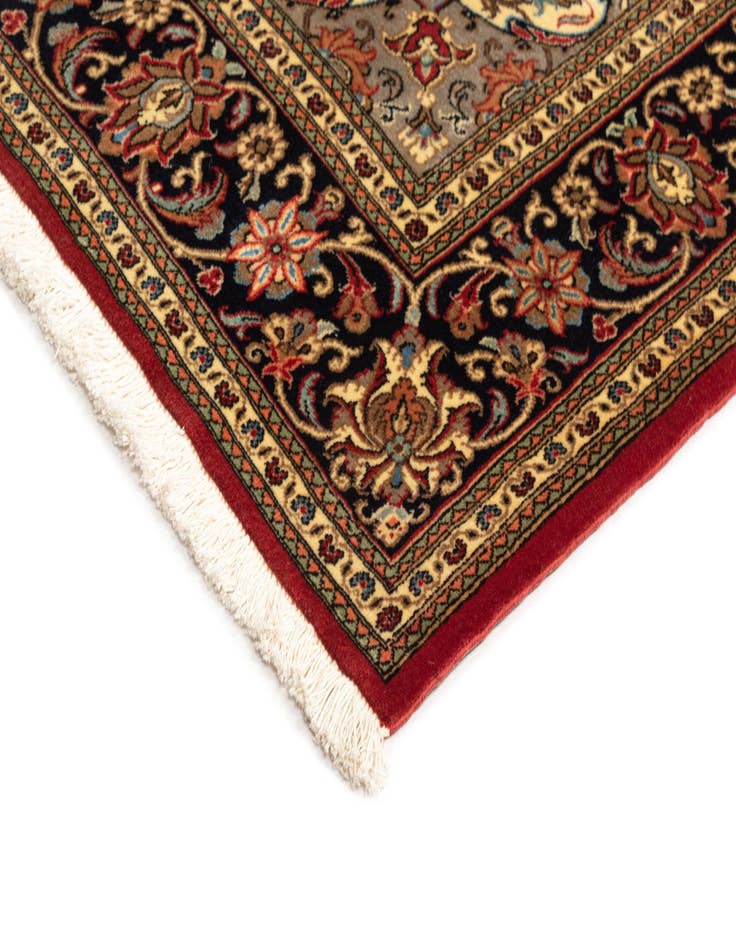 Detail image of 4' 8 x 7'  Hand Knotted Qom Persian Rug