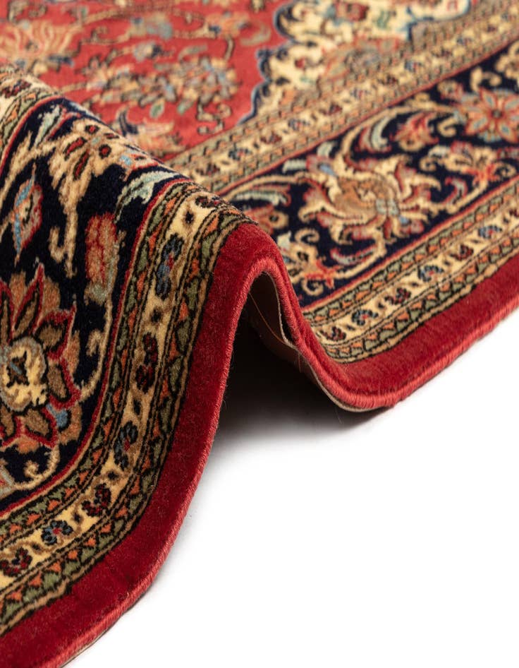 Detail image of 4' 8 x 7'  Hand Knotted Qom Persian Rug