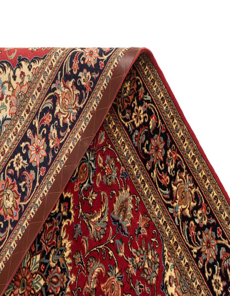 Detail image of 4' 8 x 7'  Hand Knotted Qom Persian Rug