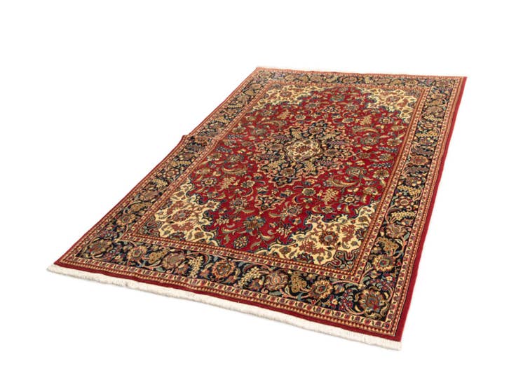 Detail image of 4' 8 x 7' 1 Hand Knotted Qom Persian Rug