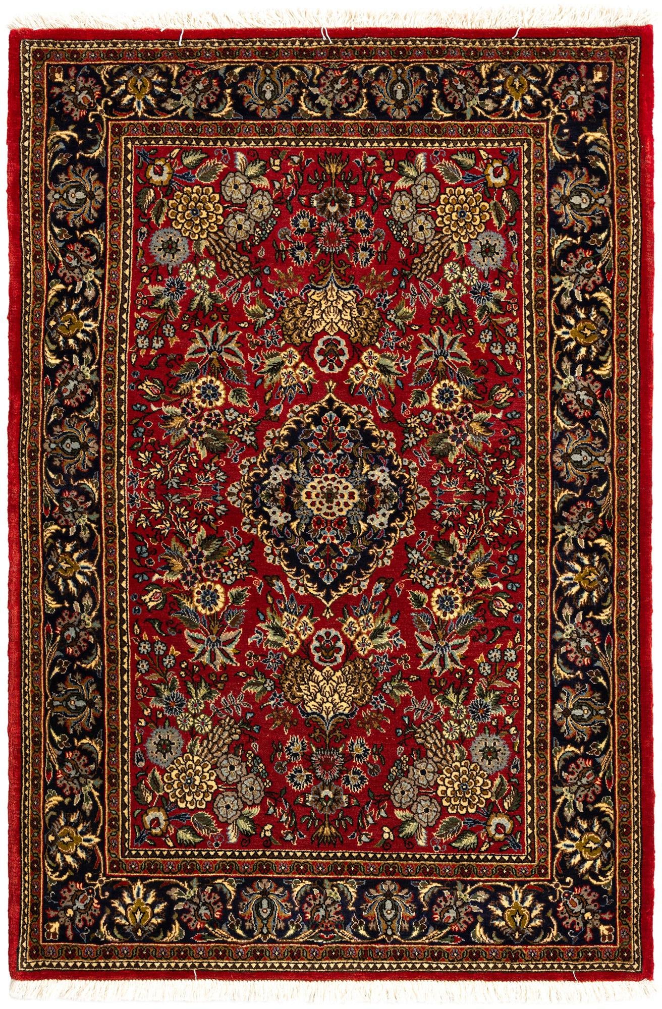 3' 5 x 5' 2 Hand Knotted Qom Persian Rug