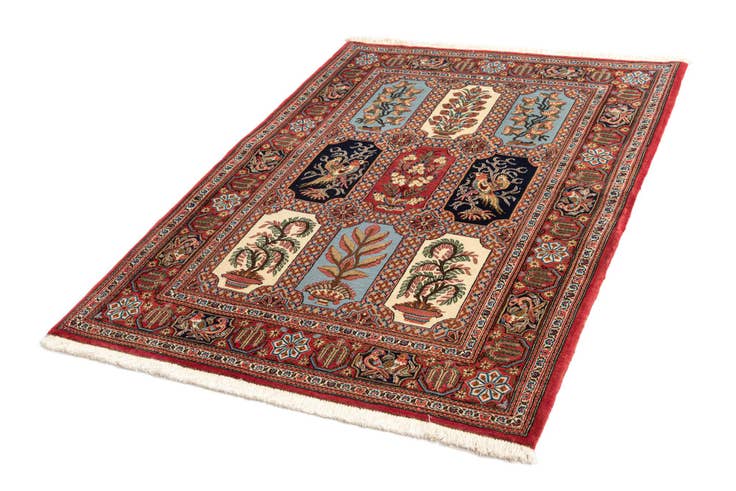 Detail image of 3' 7 x 4' 11 Hand Knotted Qom Persian Rug