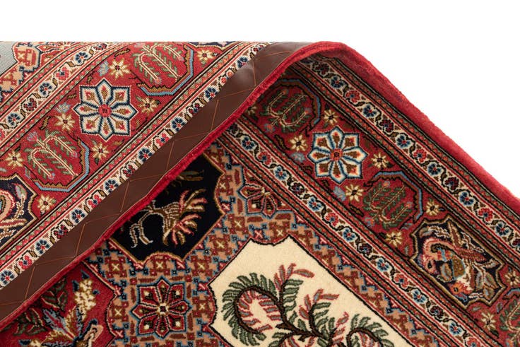 Detail image of 3' 7 x 4' 11 Hand Knotted Qom Persian Rug