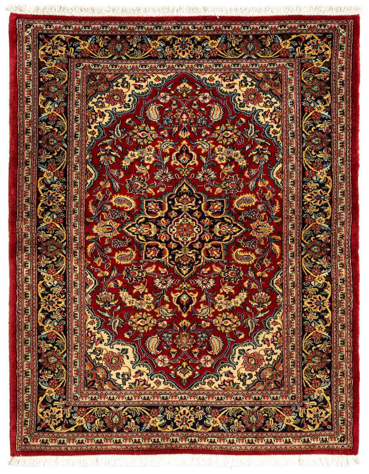 3' 3 x 5' 3 Hand Knotted Qom Persian Rug