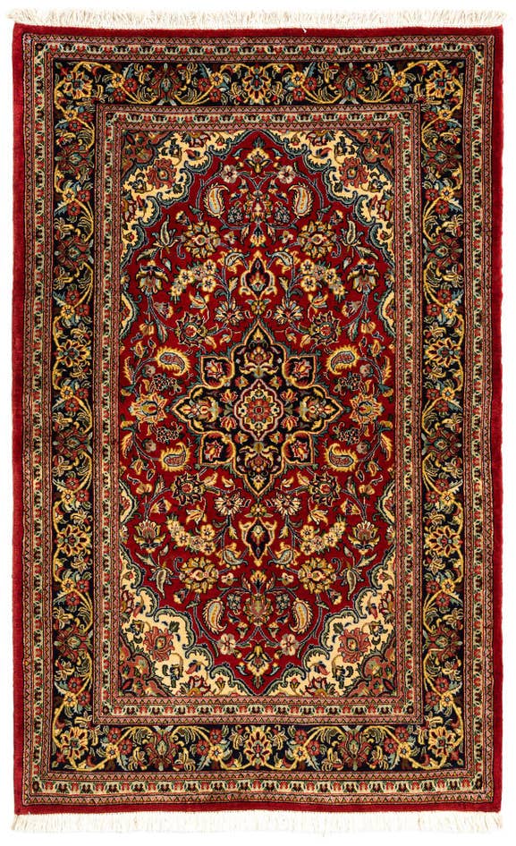 Detail image of 3' 3 x 5' 3 Hand Knotted Qom Persian Rug