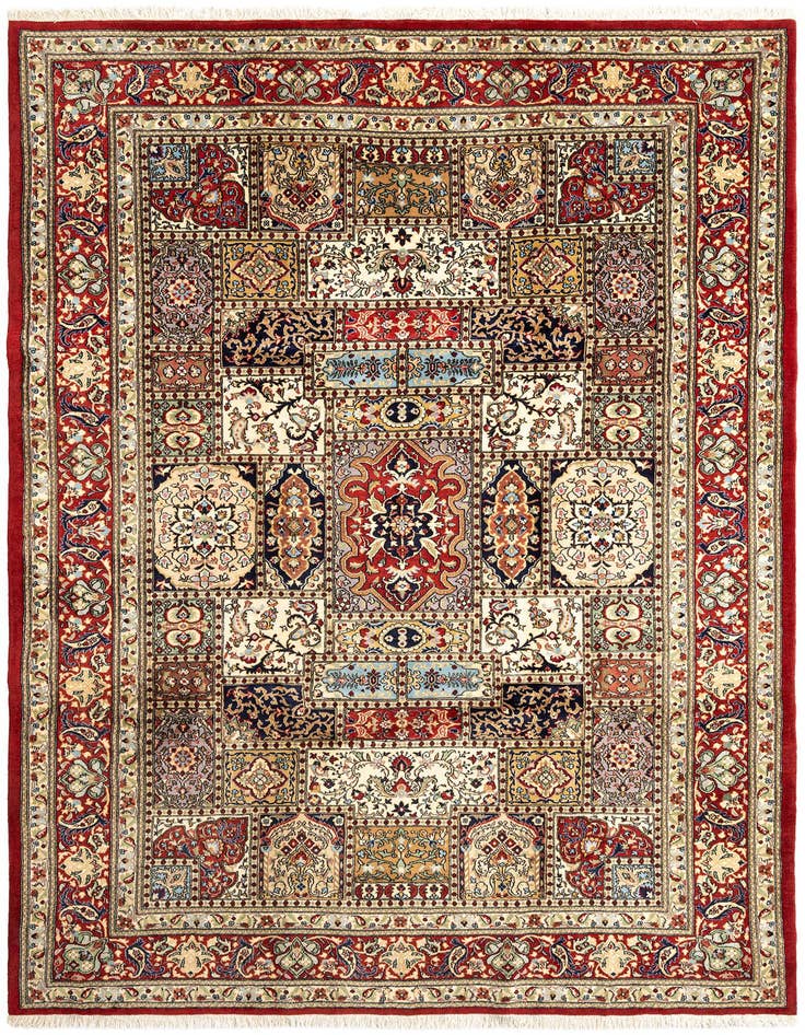 Detail image of 8' 2 x 11' 5 Hand Knotted Qom Persian Rug