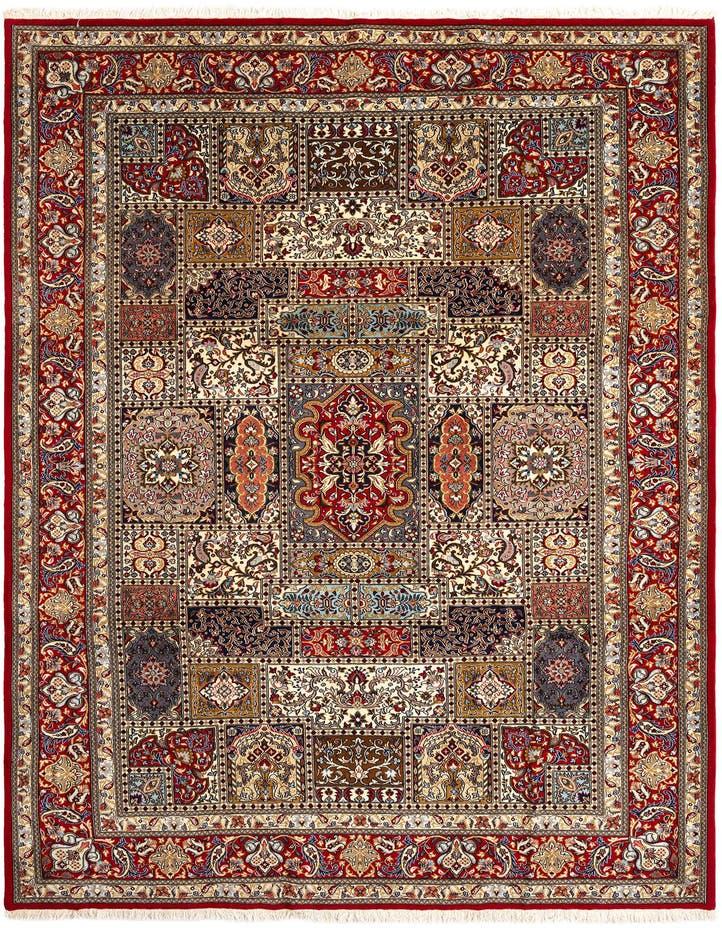  8' 2 x 11' 8  Hand Knotted Qom Persian Rug